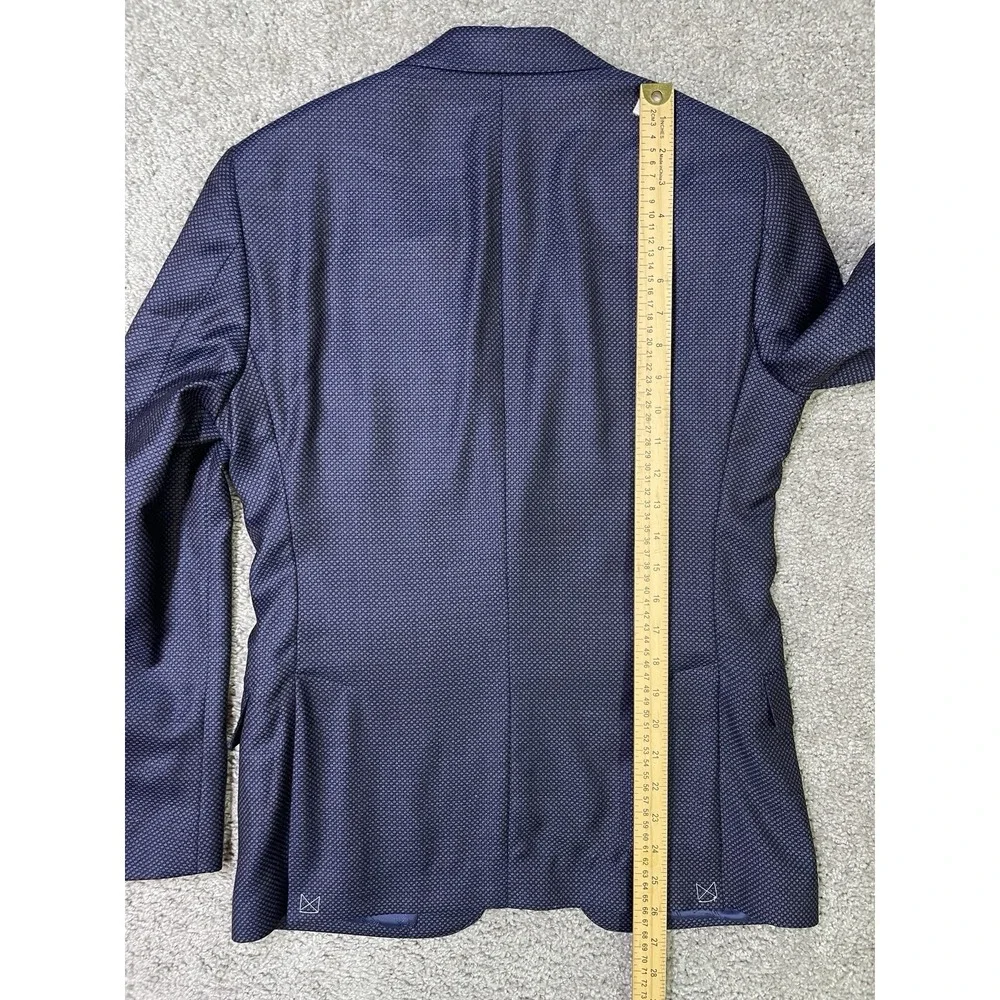 Psycho‎ Bunny Wool Blue Sport Coat Blazer Size 36R Blue Pattern